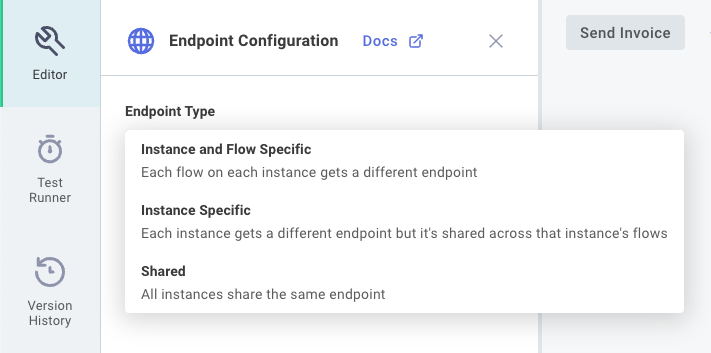 Select endpoint type